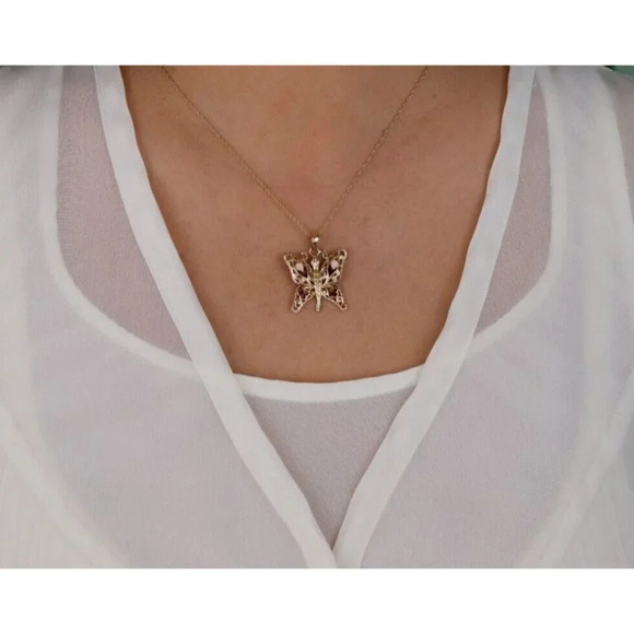 Pendant Only 14k Yellow Gold Butterfly Pendant - Picture 4 of 5